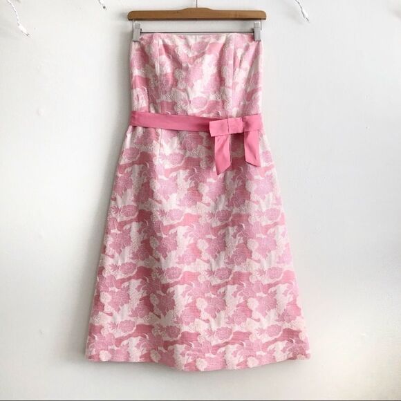 Tibi Dresses & Skirts - Tibi | Vintage Y2K Pink floral textured strapless midi dress